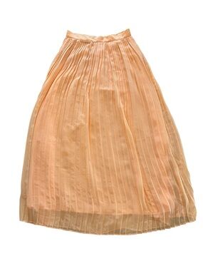 Mango Pleated Maxi Skirt in Peach Feminine Pastel Party Bridal Wedding-4